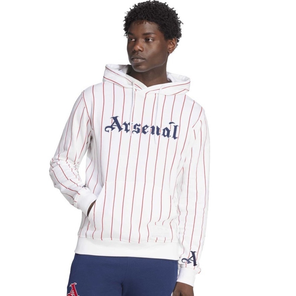 Adidas Arsenal FC Hoodie White Red Medium New With Tags